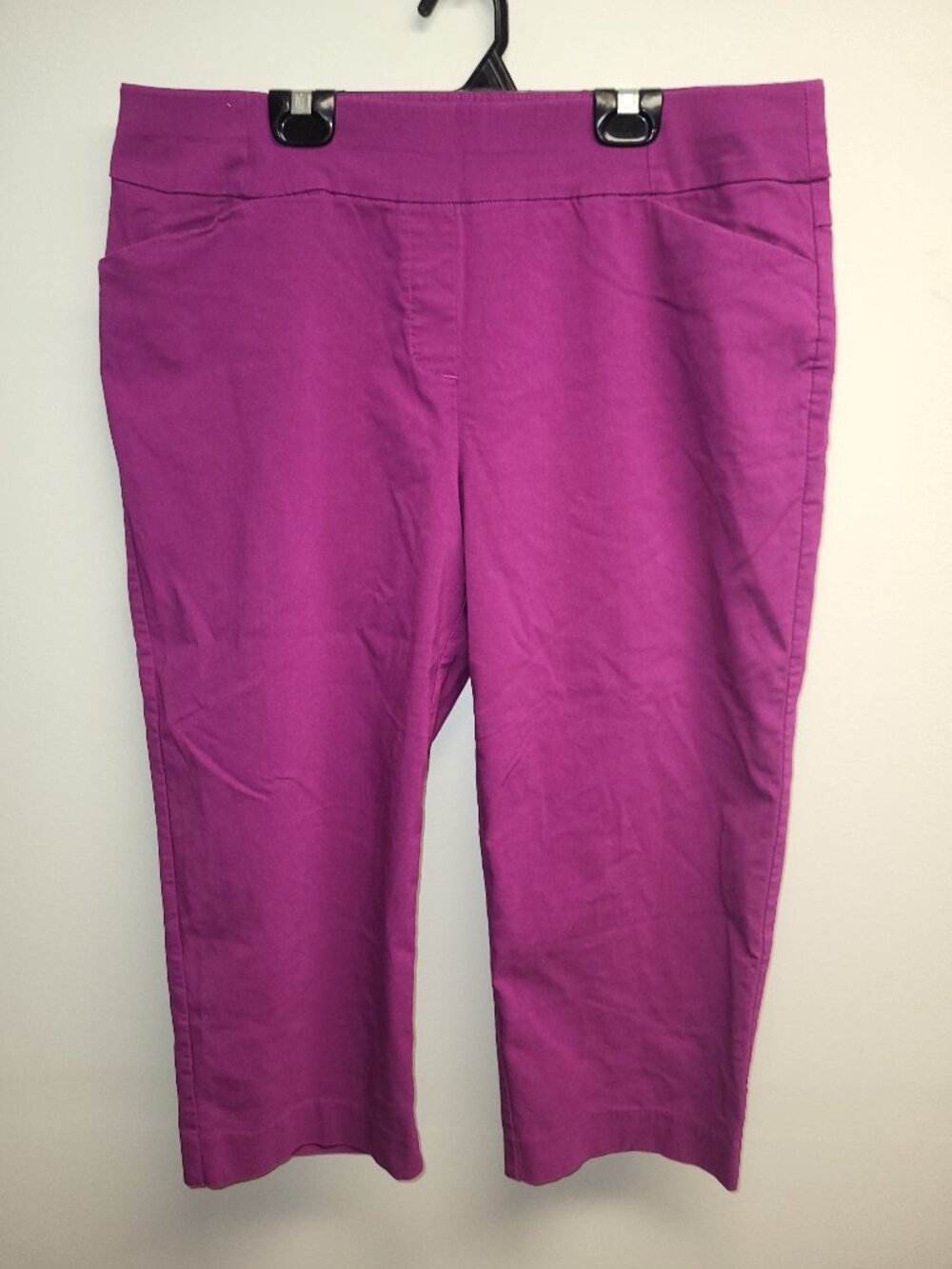 Penningtons Savvy Fit Magenta Pull-On Crop Pants Size Plus